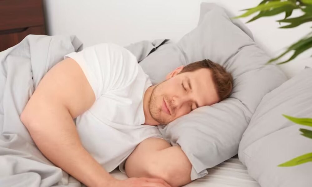 sleeping man on mattress